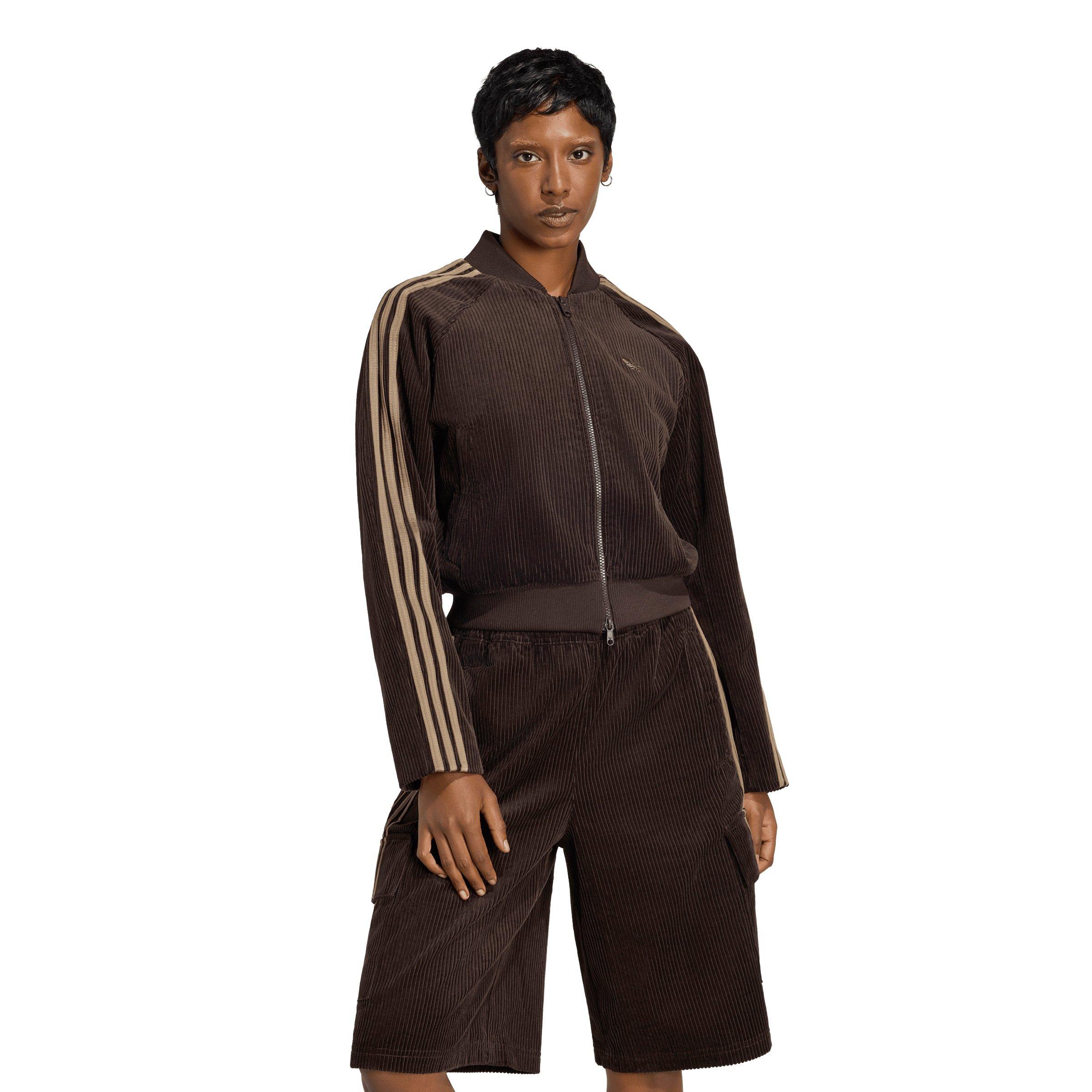 adidas Originals Women's Corduroy SST Oversized Track Top - Lt Brown - LT BROWN